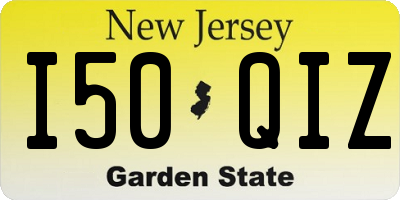 NJ license plate I50QIZ