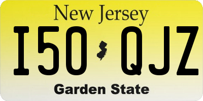 NJ license plate I50QJZ