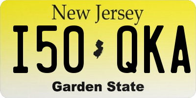 NJ license plate I50QKA
