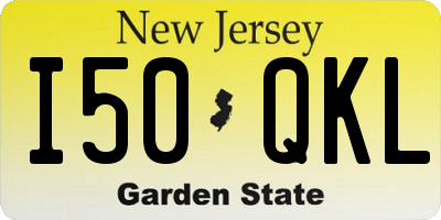 NJ license plate I50QKL