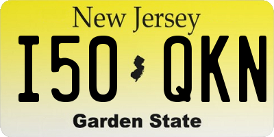 NJ license plate I50QKN