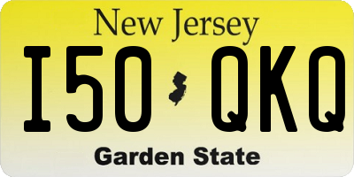 NJ license plate I50QKQ