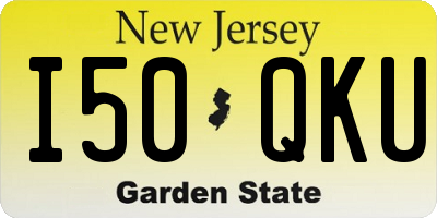 NJ license plate I50QKU