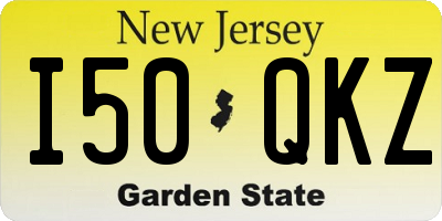 NJ license plate I50QKZ