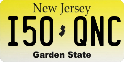NJ license plate I50QNC