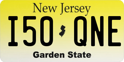 NJ license plate I50QNE