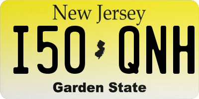 NJ license plate I50QNH