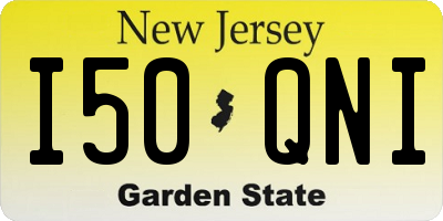 NJ license plate I50QNI