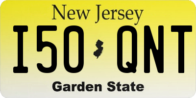 NJ license plate I50QNT