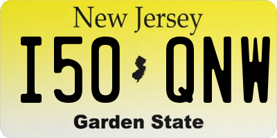 NJ license plate I50QNW