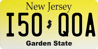 NJ license plate I50QOA