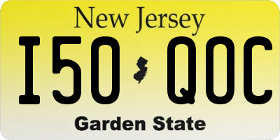 NJ license plate I50QOC