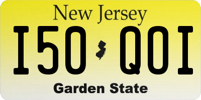 NJ license plate I50QOI