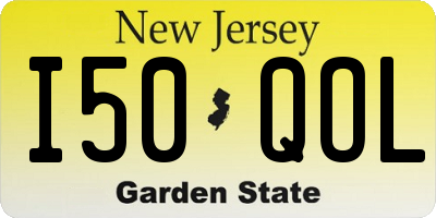 NJ license plate I50QOL