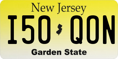 NJ license plate I50QON
