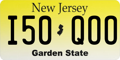 NJ license plate I50QOO