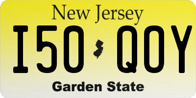 NJ license plate I50QOY