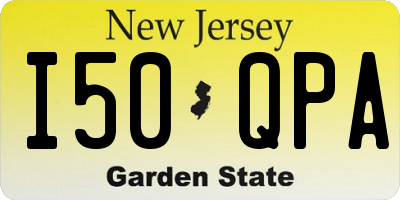 NJ license plate I50QPA