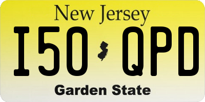 NJ license plate I50QPD