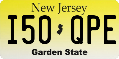 NJ license plate I50QPE