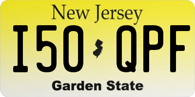 NJ license plate I50QPF