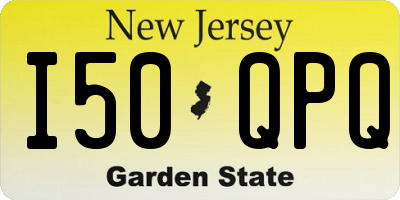 NJ license plate I50QPQ