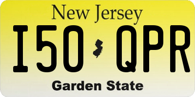 NJ license plate I50QPR