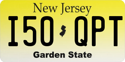 NJ license plate I50QPT