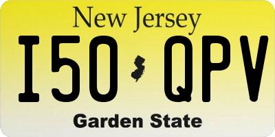 NJ license plate I50QPV