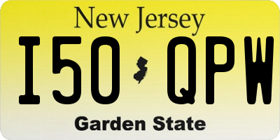 NJ license plate I50QPW