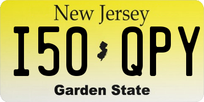 NJ license plate I50QPY