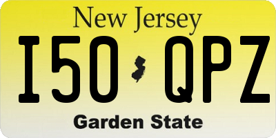 NJ license plate I50QPZ