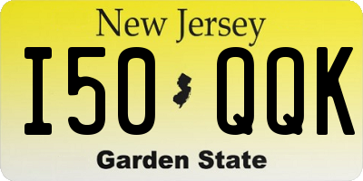 NJ license plate I50QQK