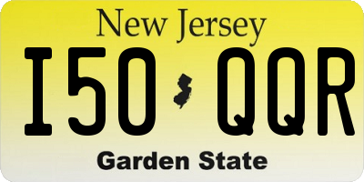 NJ license plate I50QQR