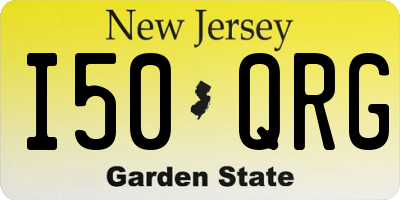 NJ license plate I50QRG