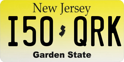 NJ license plate I50QRK