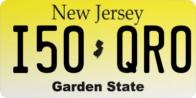 NJ license plate I50QRO