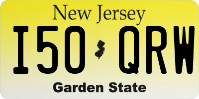 NJ license plate I50QRW
