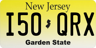 NJ license plate I50QRX
