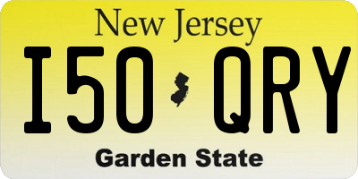 NJ license plate I50QRY