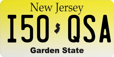 NJ license plate I50QSA