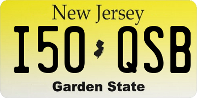 NJ license plate I50QSB