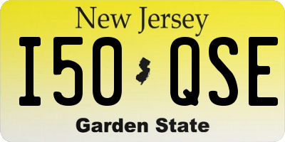 NJ license plate I50QSE