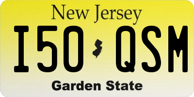 NJ license plate I50QSM