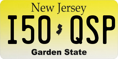 NJ license plate I50QSP