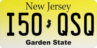 NJ license plate I50QSQ