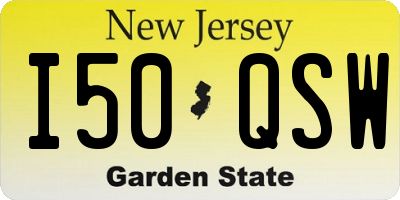 NJ license plate I50QSW