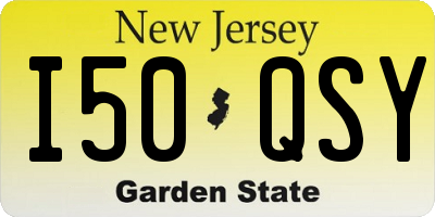NJ license plate I50QSY