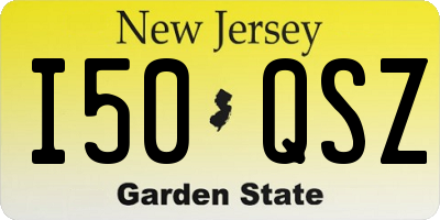 NJ license plate I50QSZ