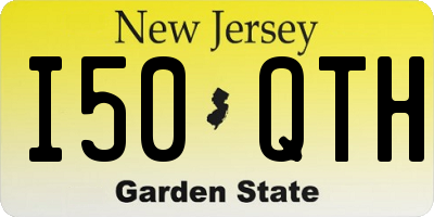 NJ license plate I50QTH